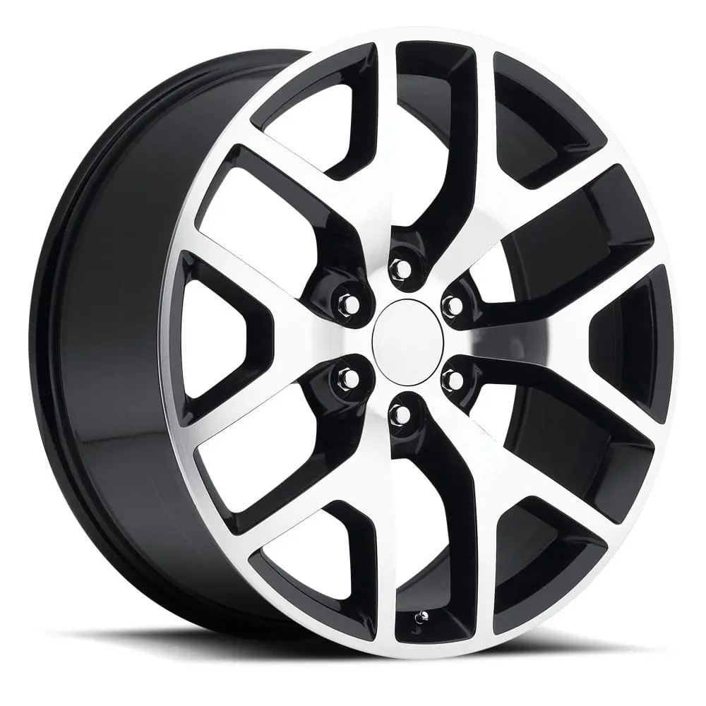 22X9 Gloss Black Machined Face Gmc Sierra Style Wheels (Fr44, 6X139.7, +31 Offset) 1