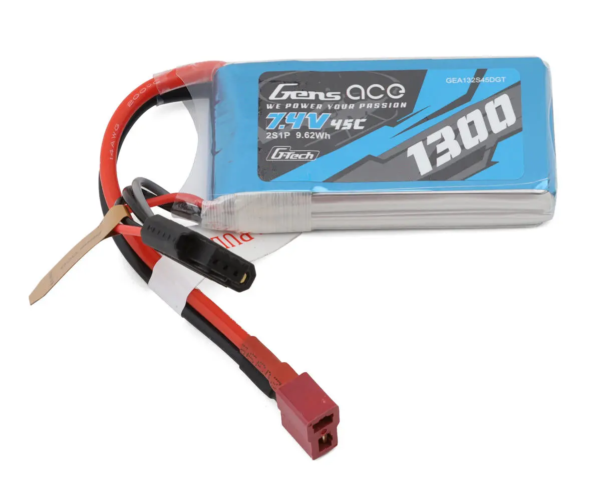 Gens Ace G-Tech Smart 2S Lipo Battery 25C (7.4V/1300Mah) W/T-Style Connector Gea132s45dgt 1
