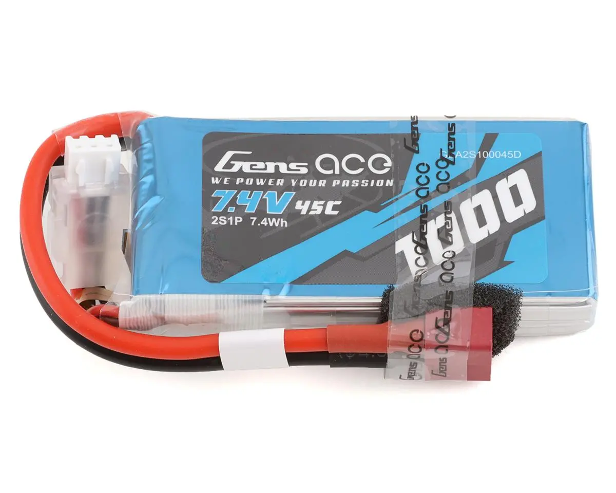Gens Ace 2S Lipo Battery 45C (7.4V/1000Mah) Gea2s100045d 1