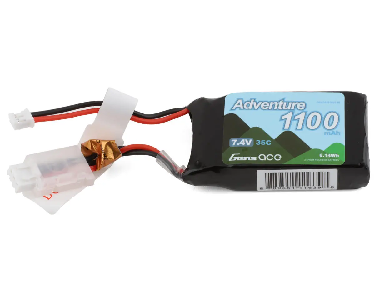 Gens Ace 2S Lipo Battery 35C (7.4V/1100Mah) (Axial Scx24) Gea3511002sjs 1