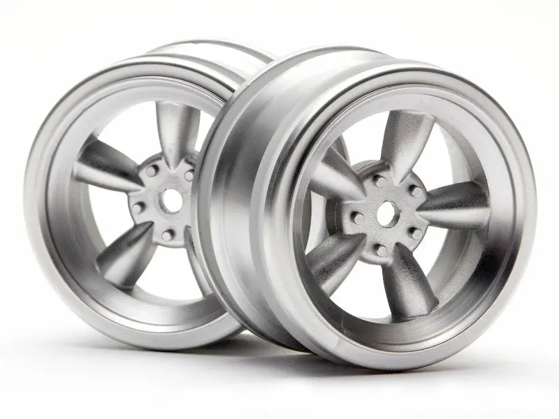 Hpi Vintage 5 Spoke Wheel 26Mm Matte Chrome 0Mm Offset 3815 1