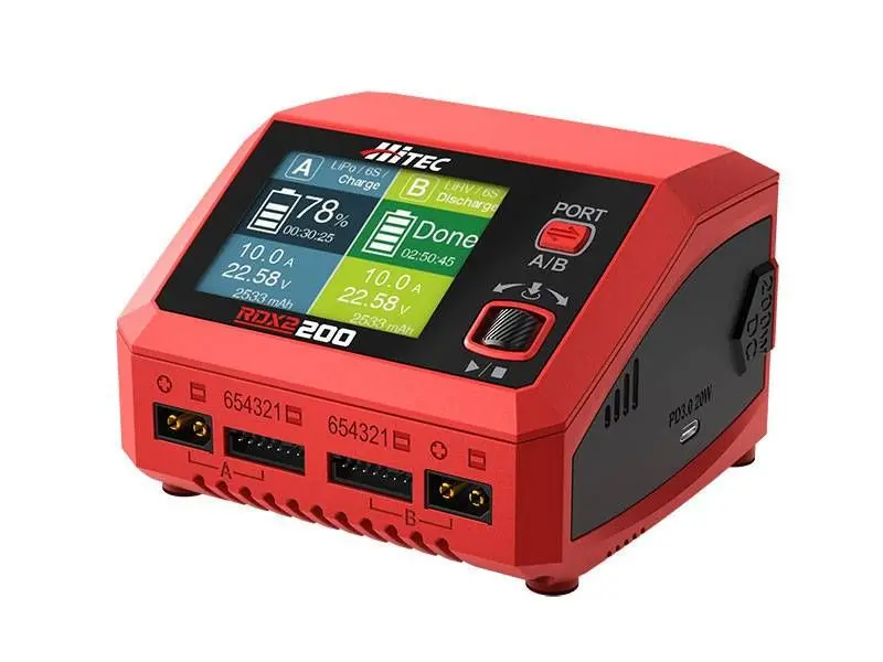 Hitec Rdx2 200 Dual Smart Lipo Battery Balance Charger 44370 1