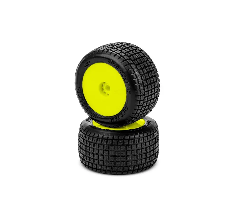 Jconcepts Dirt Trac Mini - Green Compound, Pre-Mounted, Yellow Wheels (Fits - Losi Mini-B | Mini-T Rear 2.0) 4120-2221 1