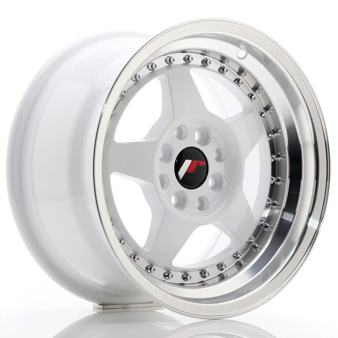Japan Racing Wheels Jr6 White Silver Lip 15*8 1