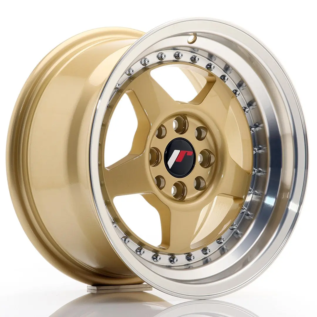 Japan Racing Wheels Jr6 Gold Silver Lip 15*8 1