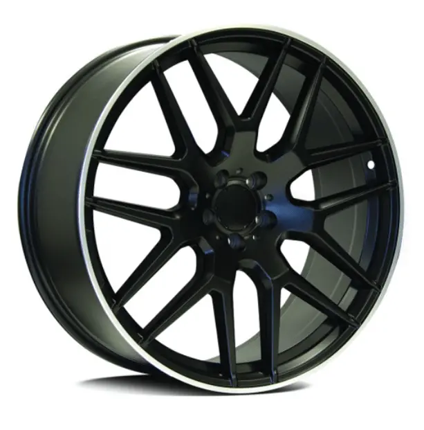 Replica For Mercedes 7132 Matt Black Polish Edge 22*10 1
