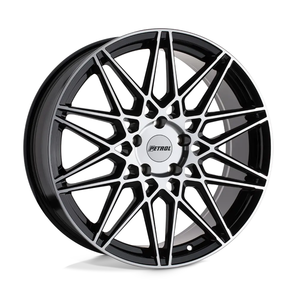 20x8.5 Gloss Black Alloy Wheel with Machined Face and 40mm Offset