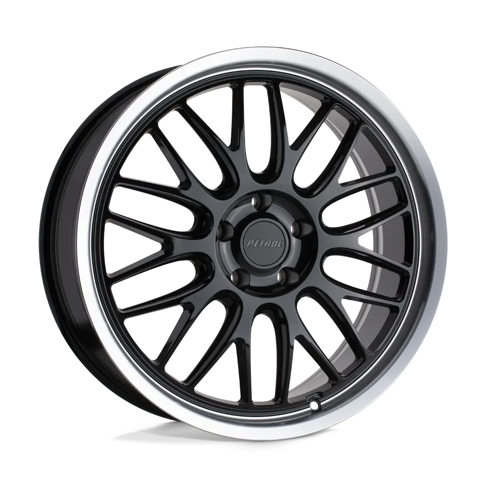 16x7 Gloss Black Alloy Wheel with Machined Face and 40mm Offset