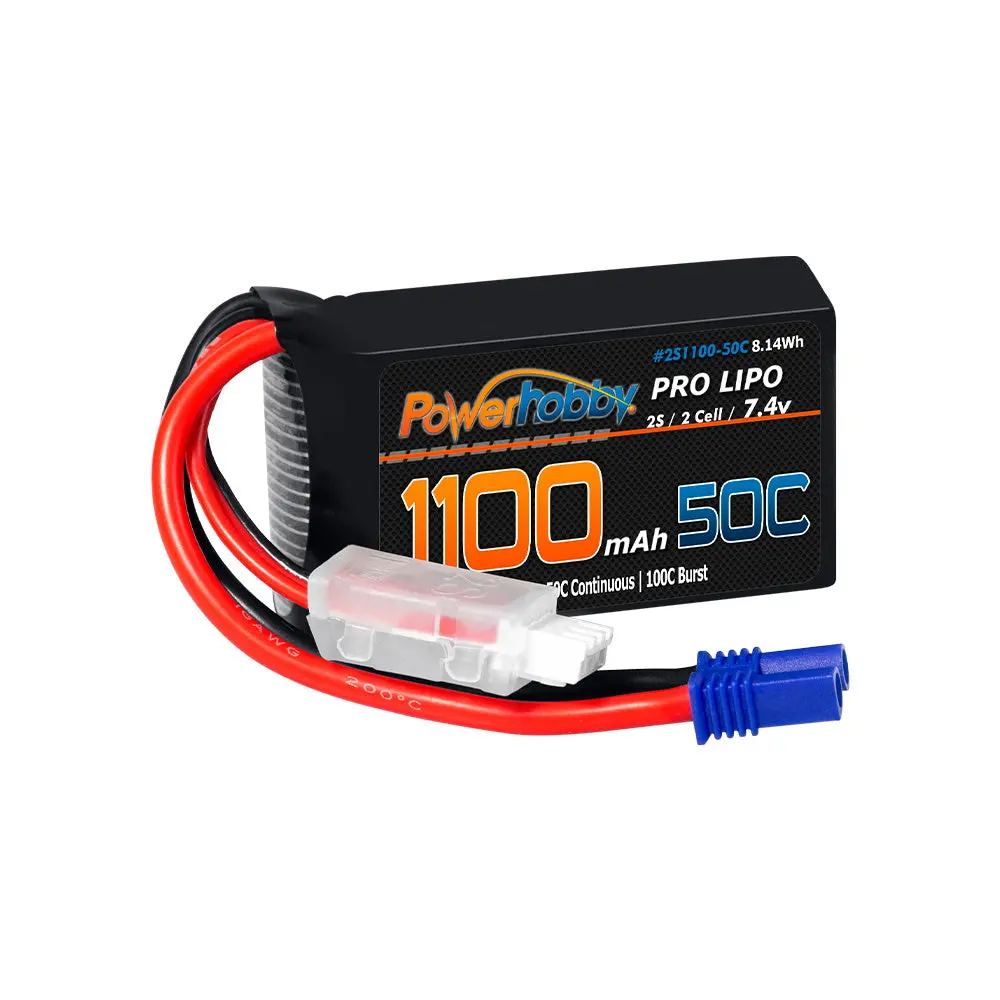 Powerhobby 2S 1100Mah 50C Lipo Battery W Ec2 Plug : Losi Mini-B Mini-T 2.0 Jrx2 1