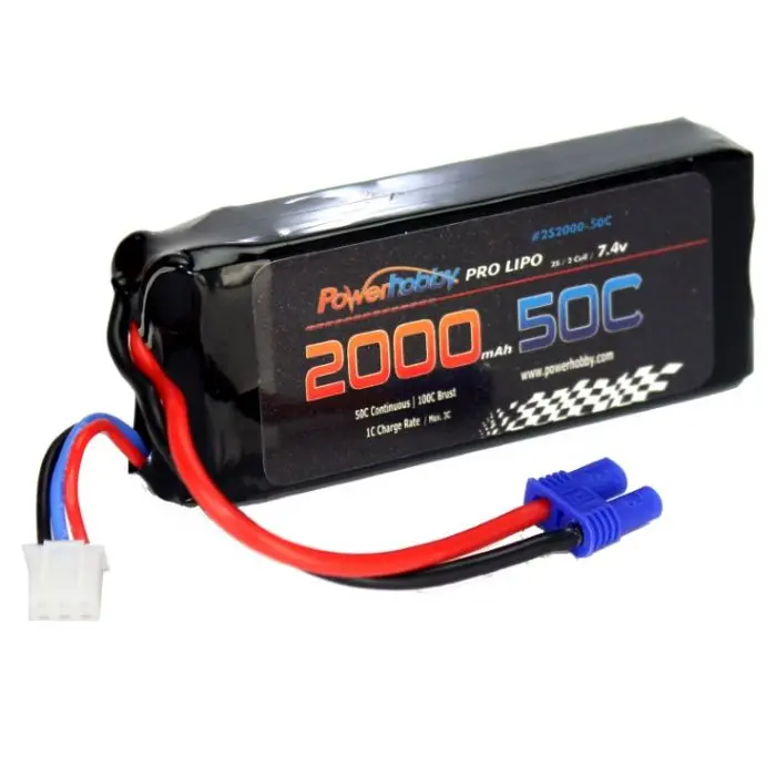Power Hobby 2S 2000Mah 50C Lipo Battery Ec2 1