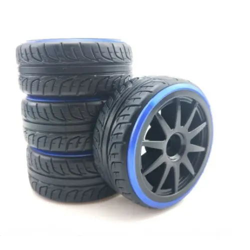 Powerhobby 1/10 Drift Car Mounted Tires / Wheels (4) Blue / Black Py565 1