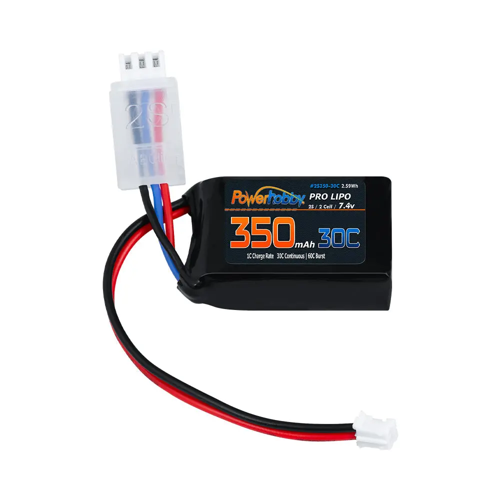 Powerhobby 7.4V 350Mah 2S 50C Lipo Battery W Ph2.0 Plug Fits Losi Mico-B Phb7001 1