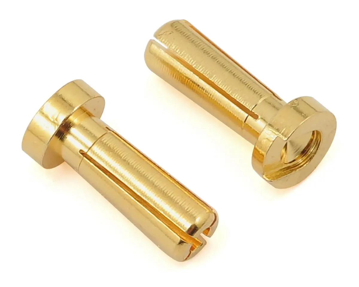 Protek Rc 4Mm Low Profile "Super Bullet" Solid Gold Connectors (2 Male) 1