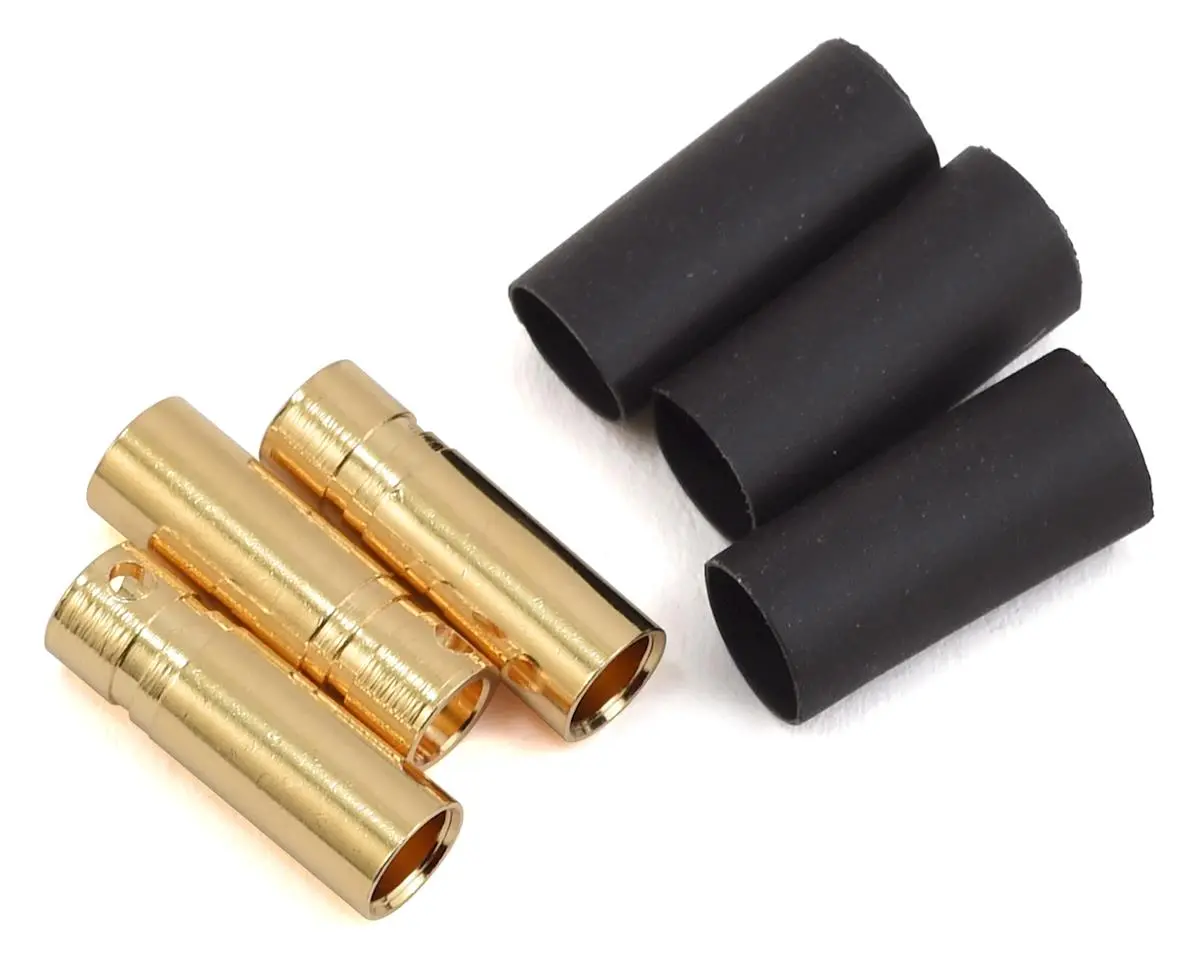 Protek Rc 4Mm Short Female Bullet Connector W/Shrink Tube (3) 1