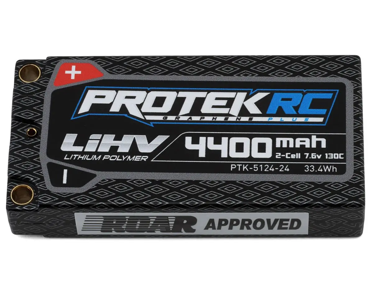 Protek Rc 2S 130C Low Ir Si-Graphene + Hv Ulcg Shorty Lipo Battery 7.6V/4400Mah Ptk-5124-24 1
