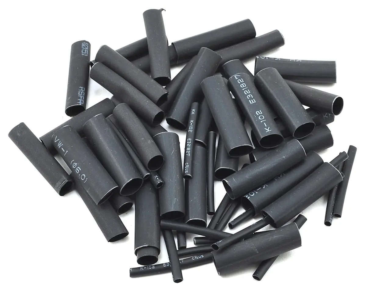Protek Rc 1.5, 5, 6 & 8Mm Shrink Tubing Assortment Pack (Black) (20) (1" Length) Ptk-5453 1