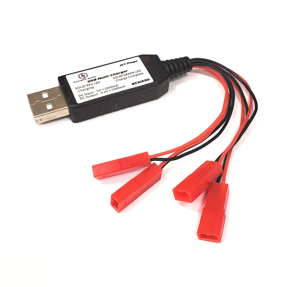 Racers Edge Usb Multi-Charger For 1S Batteries Jst X 4 Rce1690 1
