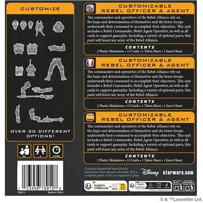 Star Wars: Legion - Customizable Rebel Officer & Agent (Swq09) 2