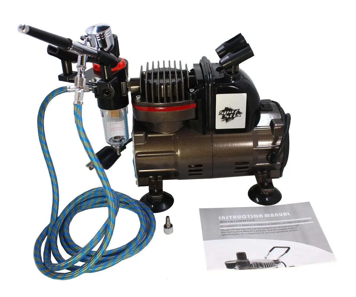 Dual Action Gravity Feed Airbrush & Compressor Combo Szx50000 1