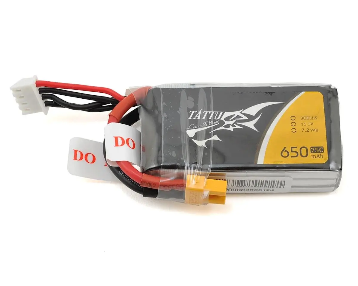 Tattu 3S Lipo Battery 75C (11.1V/650Mah) 75C-650-3S1p-Xt30 1