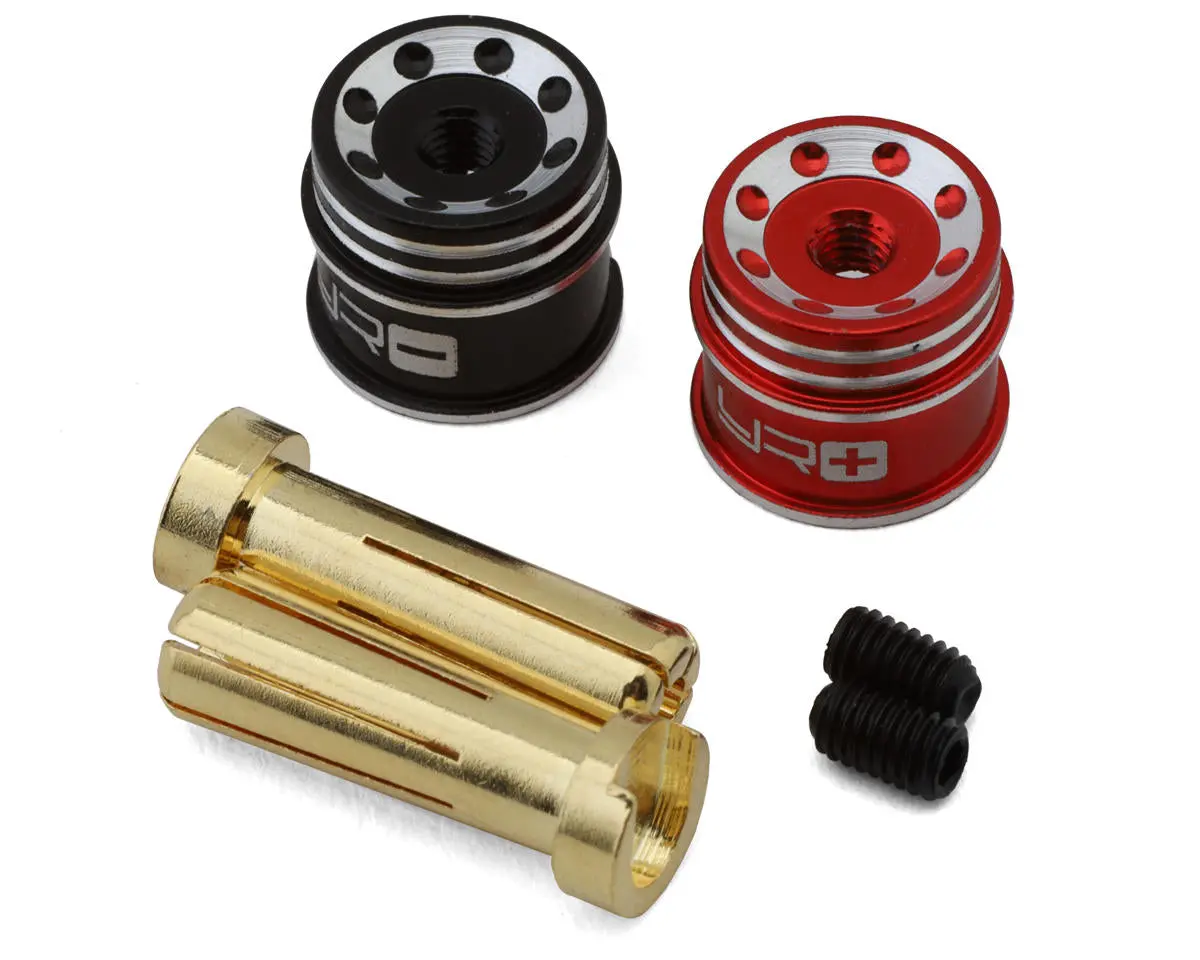 Yeah Racing Heatsink Bullet Plug Grips W/5Mm Bullets (Black/Red) Wpt-0160 1