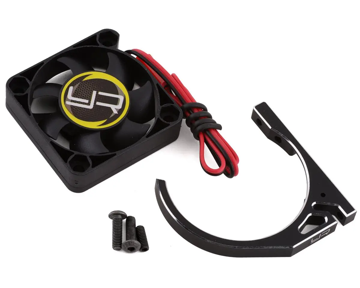 Yeah Racing Aluminum 7075 Fan Mount W/ Ya-0327 40Mm Tornado Fan For 1/8 Motor Black Ya-0581Bk 1