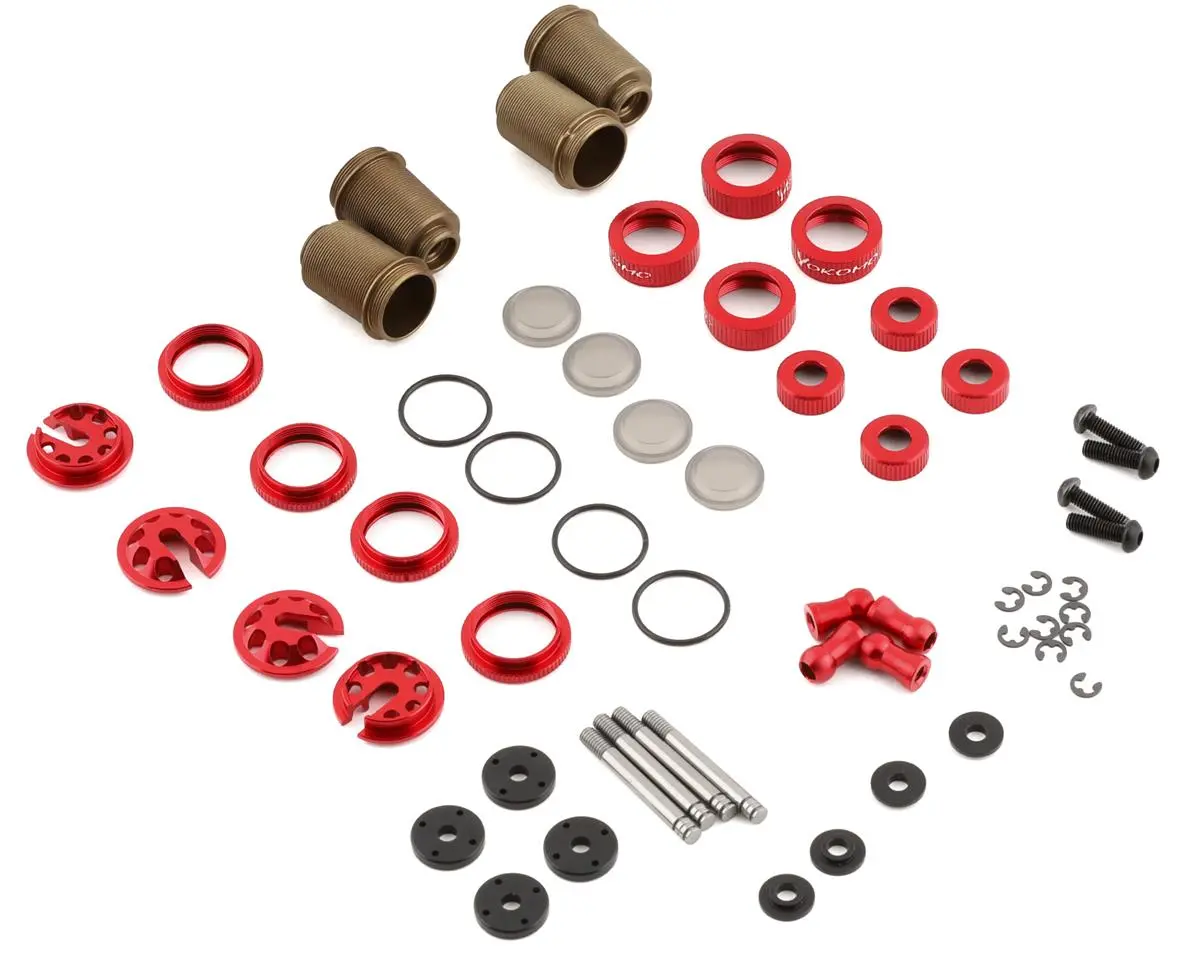Yokomo Yd-2 Super Low Friction Aluminum Big Bore Shock Set (Red) Yoky2-Sbbsra 1