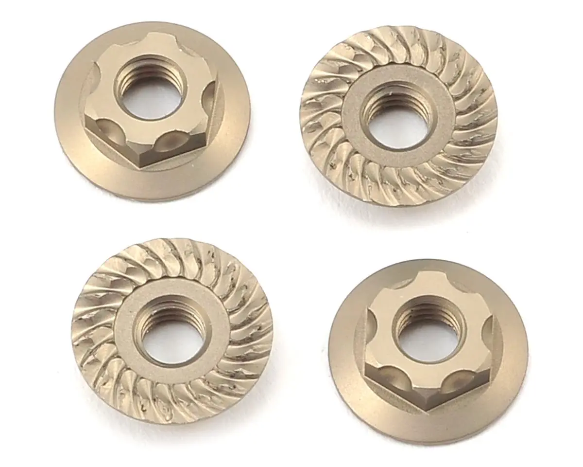 Yokomo 4Mm Thin Aluminum Serrated Flanged Nut (4) Yokzc-N4flt 1
