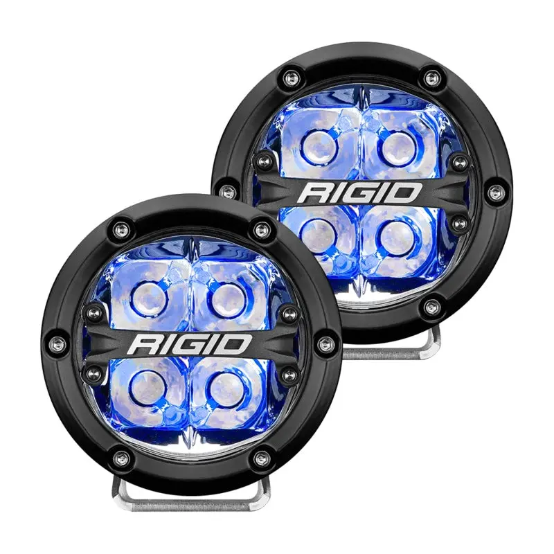 Rigid Industries 360-Series 4-Inch Led Spot Light Pair – Off-Road Beam Pattern With Blue Backlight 1