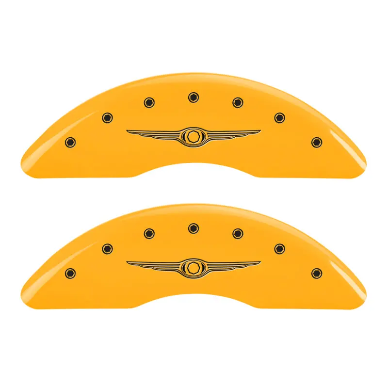 Mgp Engraved 4-Piece Caliper Cover Set – Yellow Finish With Black Chrome Accents For 2004 Chrysler Pacifica 1