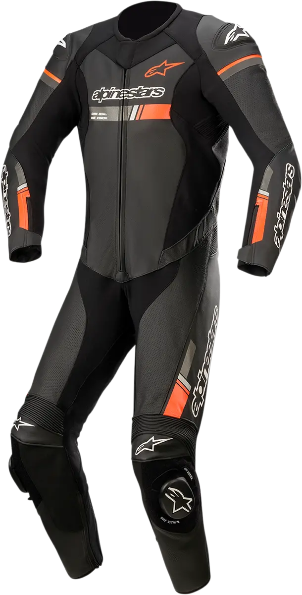 Alpinestars Gp Force Chaser One-Piece Leather Racing Suit – Black/Fluorescent Red, Size Eu 62 (Us 52) 1