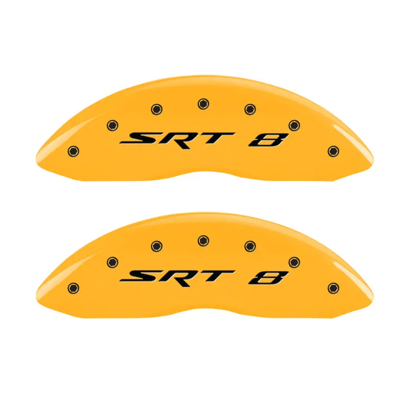 Mgp Engraved Caliper Covers – Srt8-Themed, Yellow Finish With Black Chrysler Badge, For 2006 Jeep Commander 1