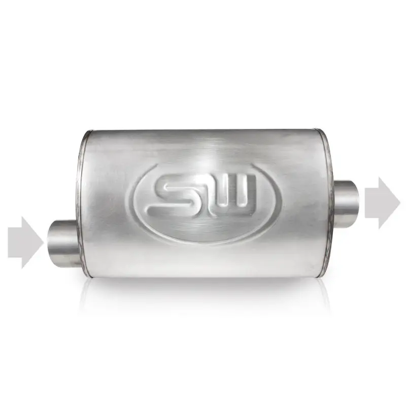 Stainless Works Exhaust Adapter – 2.5In Offset Inlet / 2.5In Center Outlet, 4In X 8In Dimensions 1