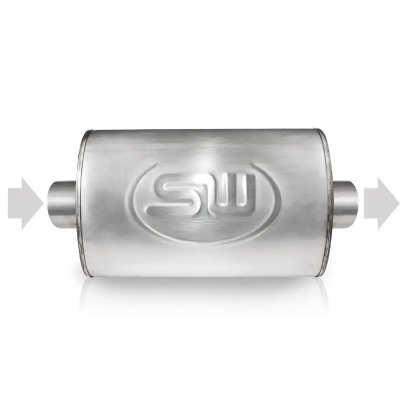 Stainless Works 4" X 8" Exhaust Flange – Center Inlet (2.5" Id) / Center Outlet (2.5" Od) 1