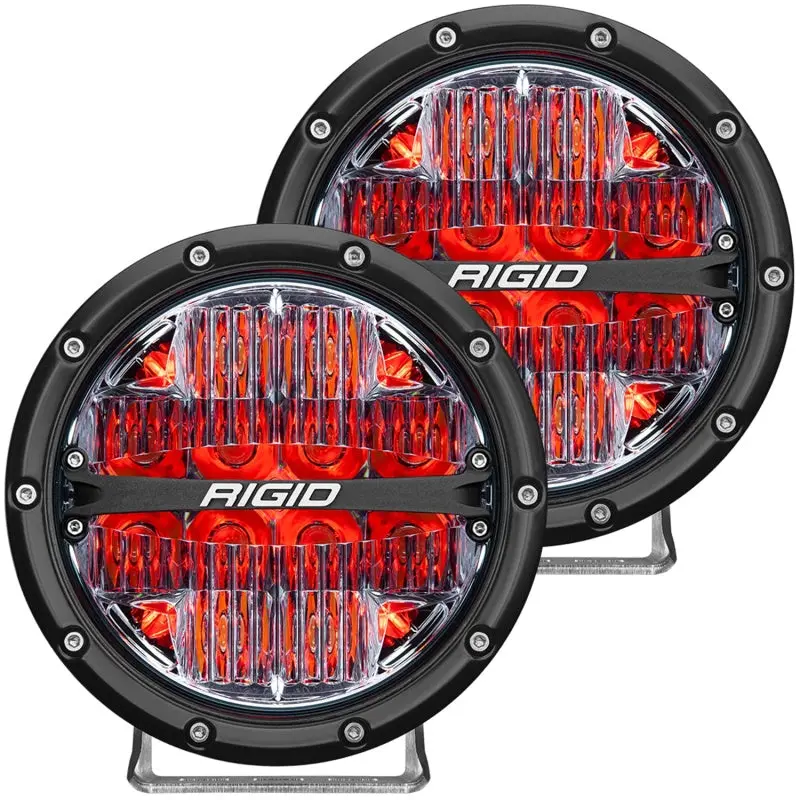 Rigid Industries 360 Series 6-Inch Led Off-Road Driving Lights – Red Backlight, Sold As Pair 1