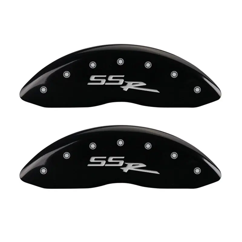 Mgp 4 Caliper Covers Engraved Front & Rear Ssr Black Finish Silver Ch 1