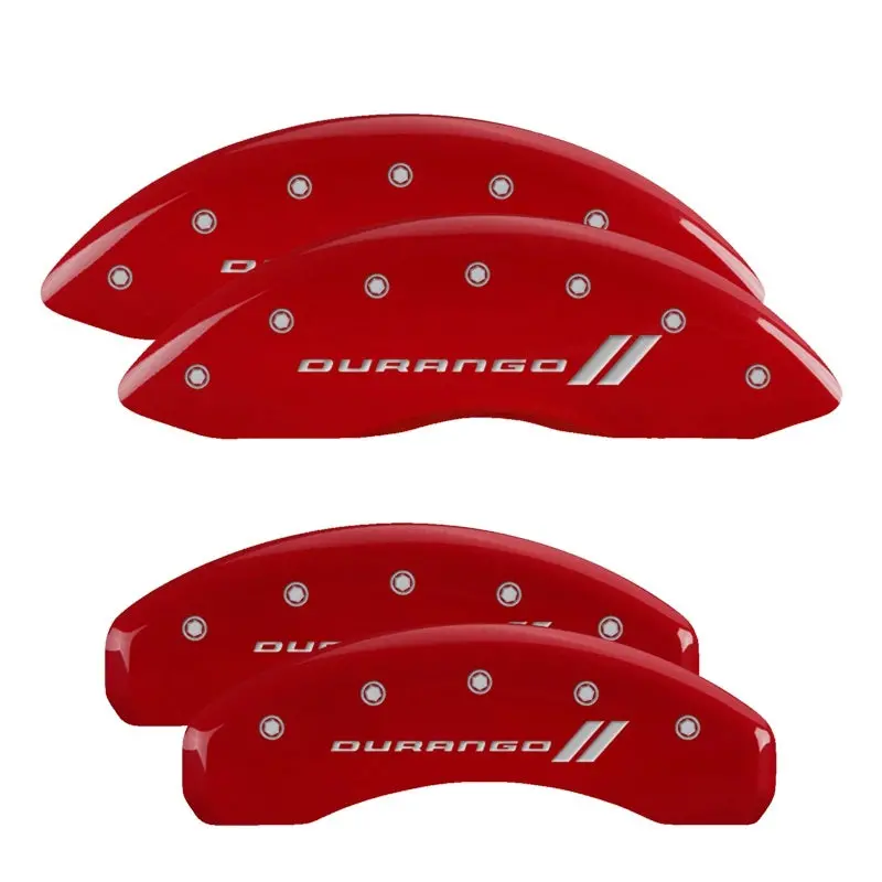 Mgp Engraved Front & Rear Caliper Covers – Red Finish With Silver Durango Ii Logo, For 2011–2018 Dodge Durango 1