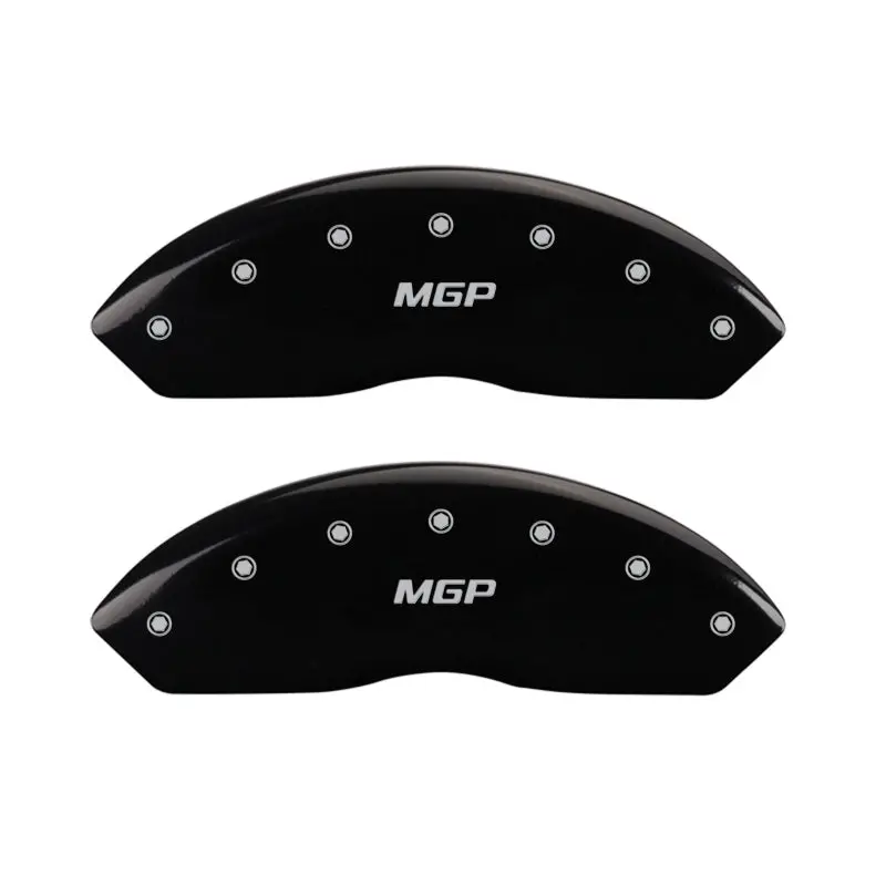 Mgp Engraved 4-Piston Caliper Covers – Front & Rear, Matte Black Finish With Silver Accent 1