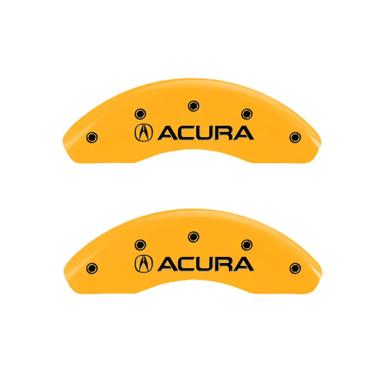 Mgp Engraved 4-Piece Caliper Cover Set – Yellow Finish With Black Chrome Trim For 2006 Acura Tsx 1