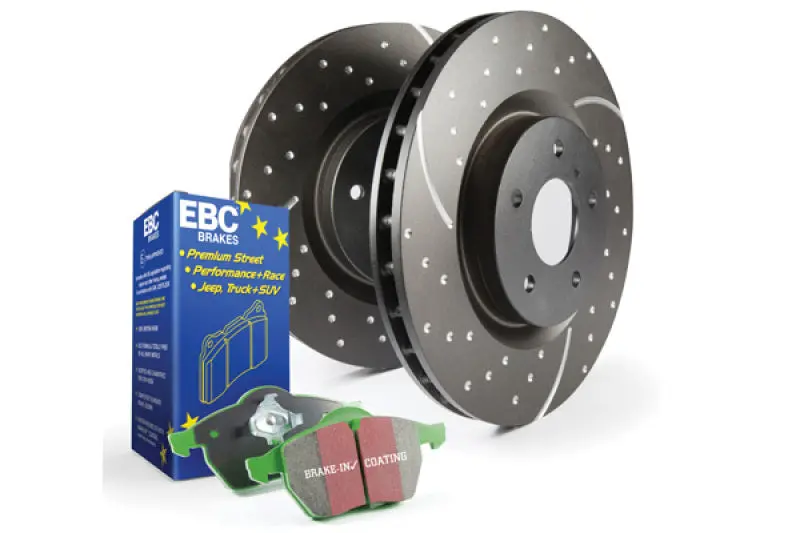 Ebc Greenstuff 2000 Brake Pads With Gd Series Drilled & Slotted Rotors 1