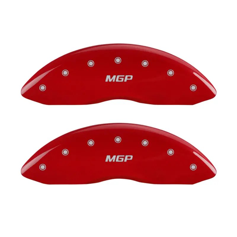 Mgp Branded Caliper Covers – Front & Rear Set, Red Finish With Embossed Mgp Logo And Silver Lettering 1