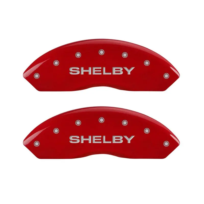 Mgp Shelby-Inspired Engraved Caliper Covers – Front & Rear With Tiffany Snake Red And Silver Finish 1