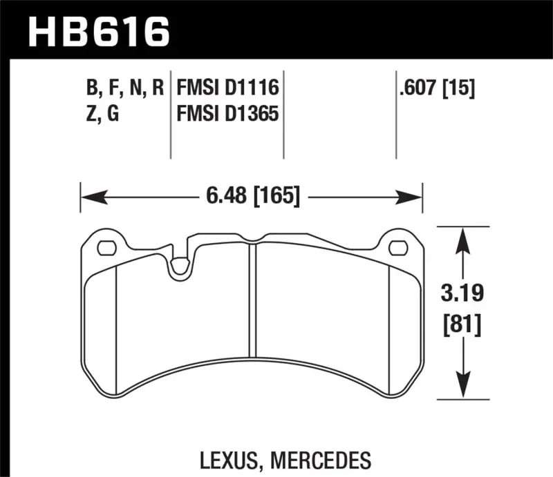 Hawk Hps Street Performance Front Brake Pads For 2008–2009 Lexus Is-F 1