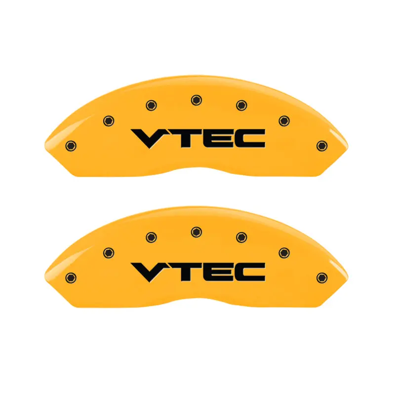 Mgp 4 Caliper Covers Engraved Front & Rear Vtech Yellow Finish Black Char 2005 Honda Pilot 1