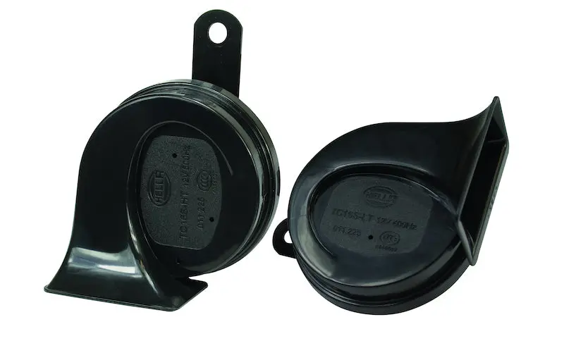 Hella 12V Twin Trumpet Universal Horn Kit – Black Finish 1