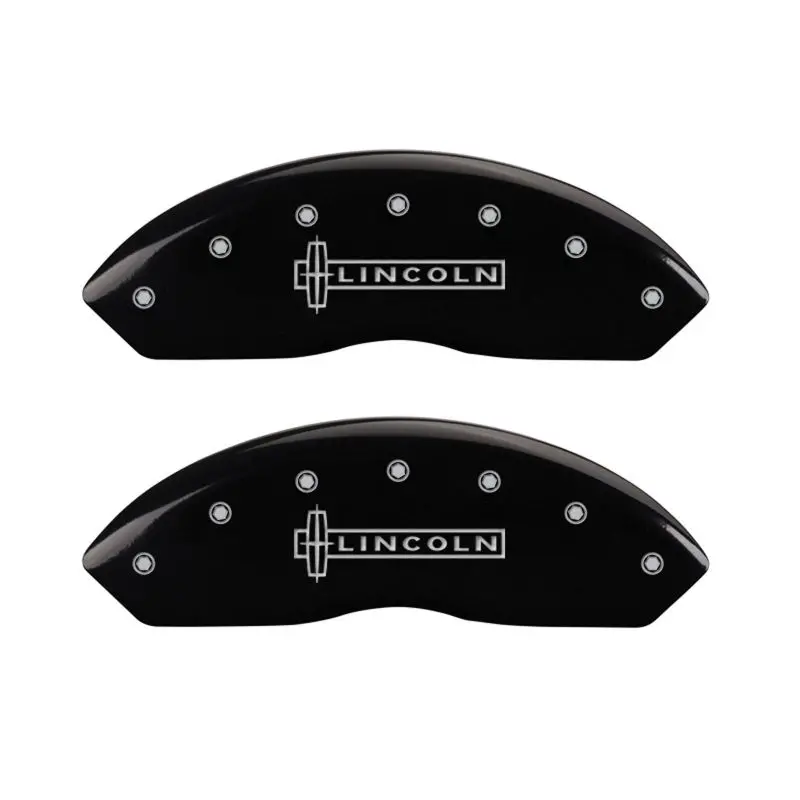 Mgp 4 Caliper Covers Engraved Front Lincoln Engraved Rear Star Logo Black Finish Silver Ch 1