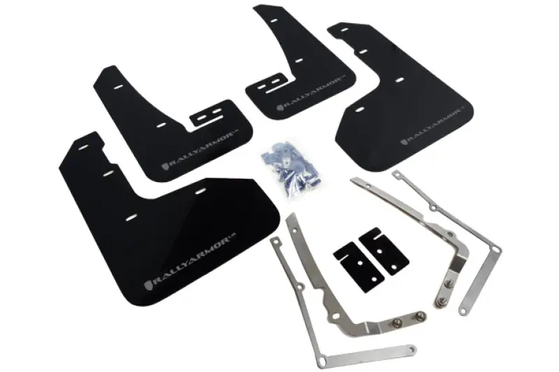 Rally Armor Ur-Series Black Mud Flaps With Silver Logo For 2015–2016 Vw Golf R 1
