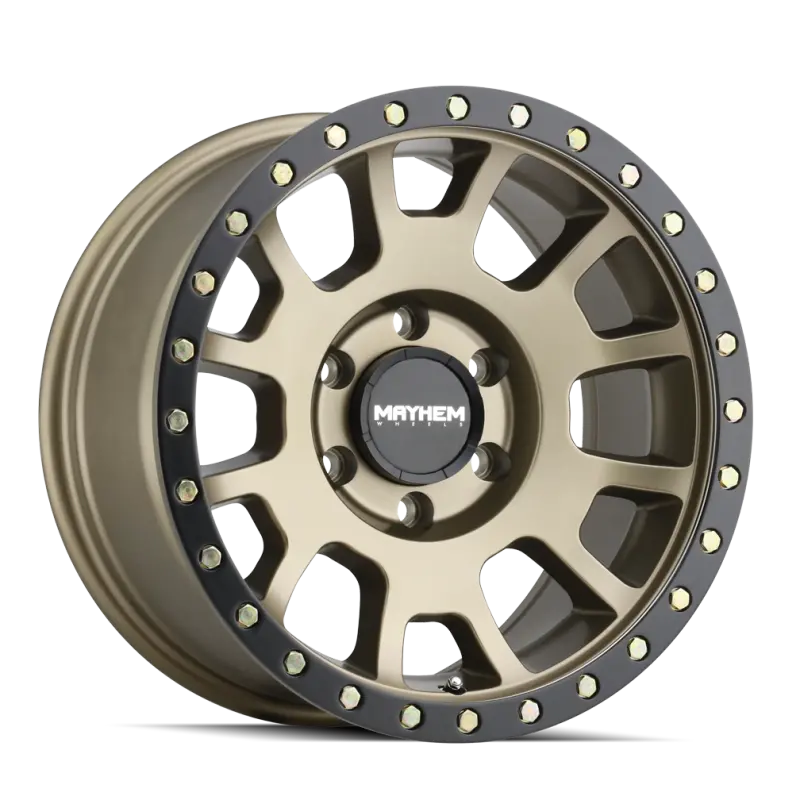 Mayhem 8302 Scout 20X9 / 6X139.7 Bp / 0Mm Offset / 106Mm Hub Matte Gold W/ Matte Black Lip Wheel 1