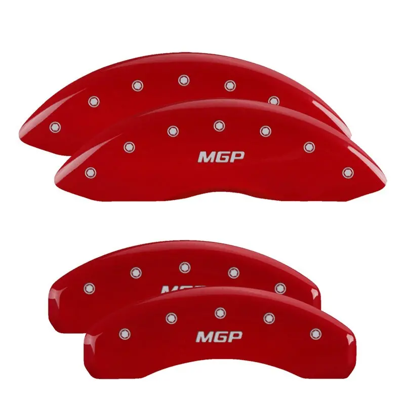 Mgp Engraved Caliper Covers – Front & Rear, Red Finish With Silver Text, Fitment For 2018 Nissan Titan 1