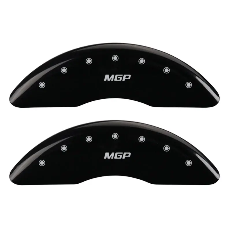 Mgp Engraved Caliper Covers — Front & Rear, Black Finish W/ Silver Accents 1
